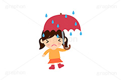 雨の日,雨,傘,天気,泣く,こども,子供,キッズ,女の子,キッズ,ガール,家族,人物,キャラクター,イラスト,可愛い,かわいい,カワイイ,挿絵,挿し絵,character,kids,girl,illustration