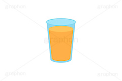 グラスに入ったオレンジジュース,オレンジジュース,オレンジ,果汁,ドリンク,ジュース,飲み物,飲料,コップ,グラス,注ぐ,こども,子供,キッズ,挿し絵,drink,illustration,juice