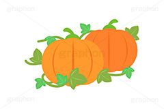 つるの生えたカボチャ,かぼちゃ,カボチャ,南瓜,パンプキン,つる,葉っぱ,ハロウィン,野菜,食材,秋,秋の味覚,挿絵,挿し絵,vegetable,autumn,pumpkin,halloween