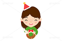 クリスマスパーティー,クリスマスドーナツ,クリスマススイーツ,クリスマス,ドーナツ,ドーナッツ,チョコドーナツ,スイーツ,リース,お菓子,菓子,おやつ,チョコ,チョコレート,トッピング,デコレーション,焼き菓子,焼菓子,ホームパーティー,お菓子作り,チョコペン,クリスマス・スイーツ,クッキング,パーティー,帽子,女性,女の子,ガール,家族,文化,風習,行事,人物,キャラクター,イラスト,かわいい,カワイイ,可愛い,挿絵,挿し絵,illustration,donut,christmas,character,japan,girl,party,xmas,winter