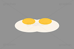 卵,玉子,たまご,タマゴ,生卵,生たまご,双子,目玉焼き,白味,黄味,卵白,卵黄,エッグ,調理,クッキング,挿絵,挿し絵,cooking,egg