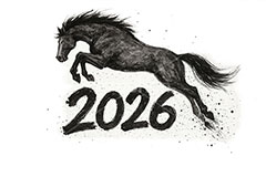 水墨画テイスト馬イラスト,馬イラスト,午,馬,うま,ウマ,ジャンプ,躍動感,跳ね,しぶき,水墨画,2026,午年,干支,正月,お正月,年賀状,2026午年,午年年賀状,新年,ニューイヤー,アニバーサリー,イラスト,illustration,japan,horse