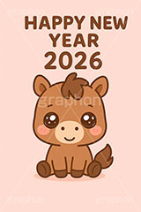 うるうる馬イラスト,馬イラスト,ハッピーニューイヤー,HappyNewYear,うるうる,ウルウル,キャラクター,午,馬,うま,ウマ,かわいい,可愛い,カワイイ,2026,午年,干支,正月,お正月,年賀状,2026午年,午年年賀状,新年,ニューイヤー,アニバーサリー,イラスト,illustration,japan,horse,character,cute