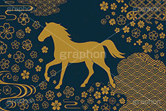 午年シンプルイラスト,和柄,花柄,馬イラスト,午,馬,うま,ウマ,午年,干支,正月,お正月,年賀状,2026午年,2026,午年年賀状,新年,シルエット,ニューイヤー,アニバーサリー,イラスト,illustration,japan,horse,silhouette