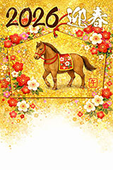 絵馬(午年),絵馬,2026,迎春,午年イラスト和柄,和柄,馬イラスト,午,馬,うま,ウマ,金箔,金粉,梅,午年,干支,正月,お正月,年賀状,2026午年,午年年賀状,新年,ニューイヤー,アニバーサリー,イラスト,illustration,japan,horse