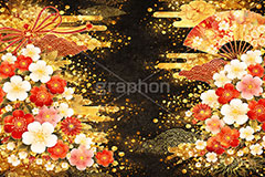 和柄背景,年賀,年賀状,お正月,正月,和柄,花柄,和,和風,雲,派手,豪華,ひな祭り,雛祭り,ひなまつり,おめでたい,event,japan