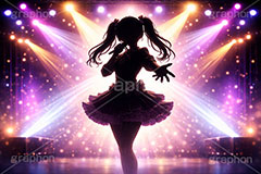アイドル,かわいい,カワイイ,可愛い,ライブステージ,ステージ,推し,推し活,舞台,ライブ,ライヴ,コンサート,シアター,ホール,背景,照明,音楽,主役,ミュージック,ライト,スポットライト,イラスト,illustration,light,frame,hall,theater,live,stage,music