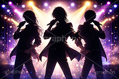 アイドル,イケメン,ライブステージ,ステージ,推し,推し活,舞台,ライブ,ライヴ,コンサート,シアター,ホール,背景,照明,音楽,主役,人物,ミュージック,ライト,スポットライト,イラスト,illustration,light,frame,hall,theater,live,stage,music