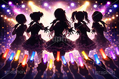 アイドル,かわいい,カワイイ,可愛い,ライブステージ,ステージ,推し,推し活,舞台,ライブ,ライヴ,コンサート,シアター,ホール,背景,照明,音楽,主役,人物,ミュージック,ライト,スポットライト,イラスト,illustration,light,frame,hall,theater,live,stage,music
