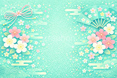 和柄背景,年賀,年賀状,お正月,正月,和柄,花柄,和,和風,派手,豪華,雲柄,波柄,紐,扇子,梅,おめでたい,ひな祭り,雛祭り,ひなまつり,event,japan,AI生成素材