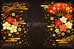 和柄背景,年賀,年賀状,お正月,正月,和柄,花柄,和,和風,派手,豪華,雲柄,波柄,紐,扇子,梅,おめでたい,ひな祭り,雛祭り,ひなまつり,event,japan,AI生成素材