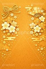 和柄背景,年賀,年賀状,お正月,正月,和柄,花柄,和,和風,派手,豪華,雲柄,波柄,紐,扇子,梅,金,ゴールド,金箔,おめでたい,ひな祭り,雛祭り,ひなまつり,event,japan,AI生成素材