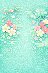 和柄背景,年賀,年賀状,お正月,正月,和柄,花柄,和,和風,派手,豪華,雲柄,波柄,紐,扇子,梅,おめでたい,ひな祭り,雛祭り,ひなまつり,event,japan