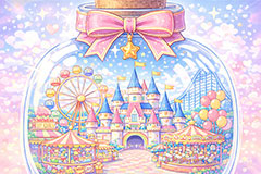 平成レトロな遊園地,平成レトロ,平成,レトロ,遊園地の背景,遊園地,瓶,ビン,びん,かわいい,カワイイ,可愛い,メルヘン,テーマパーク,アトラクション,ジェットコースター,メリーゴーランド,ハート,バルーン,風船,観覧車,売店,お城,キャッスル,背景,amusement,themepark,castle,game,heart,balloon