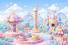 クレイアートな遊園地,クレイアート,クレイ,粘土,ねんど,遊園地の背景,遊園地,かわいい,カワイイ,可愛い,メルヘン,テーマパーク,アトラクション,ジェットコースター,ハート,バルーン,風船,コーヒーカップ,チケット,タワー,空中ブランコ,お城,キャッスル,背景,amusement,themepark,castle,heart,balloon,ticket,clay