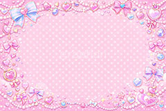 ジュエル・フレーム,ジュエル,フレーム,宝石,ジュエリー,リボン,ハート,パステル,ドット,水玉,パール,真珠,かわいい,カワイイ,キラキラ,可愛い,イラスト,illustration,japan,heart,ribbon,jewel,pearl,frame,cute,AI生成素材