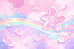 ガラス・ブロッサム,ガラス,ガラス細工,クリスタル,宝石,アクセ,ジュエリー,桜,さくら,サクラ,花見,ブロッサム,春,花,花びら,花弁,背景,キラキラ,イラスト,blossom,spring,flower,glass,jewel,AI生成素材