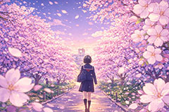 卒業,卒業式,学校,校舎,入学,入学式,小学校,中学校,高校,出会い,別れ,桜,さくら,サクラ,花見,ブロッサム,春,花,花びら,花弁,背景,イラスト,blossom,spring,flower,school,graduation