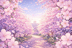 出会いと別れ,学校,校舎,入学,入学式,卒業,卒業式,小学校,中学校,高校,出会い,別れ,桜,さくら,サクラ,花見,ブロッサム,春,花,花びら,花弁,背景,イラスト,blossom,spring,flower,school,graduation