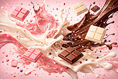 甘い衝撃,衝撃,ホワイトチョコ,ミルクチョコ,ストロベリーチョコ,板チョコ,苺,いちご,ストロベリー,バレンタイン,バレンタインデー,チョコレート,溶ける,溶け,菓子,お菓子,告白,愛,恋,恋愛,ラブ,らぶ,女子力,ガーリー,甘い,スイーツ,chocolate,valentine,sweet,strawberry,AI生成素材