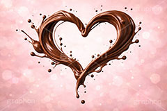 溶けるハート,バレンタイン,バレンタインデー,ミルクチョコ,チョコレート,ハート,溶ける,垂れる,垂れ,菓子,お菓子,告白,愛,恋,恋愛,ラブ,らぶ,女子力,ガーリー,甘い,スイーツ,背景,chocolate,valentine,sweet,heart,AI生成素材