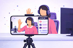 ライブ配信,配信,スマホ,スマートフォン,ライバー,インフルエンサー,VTuber,配信,ライブ,ゲーム実況,コメント欄,コメント,チャット,モニタ,カメラ,パソコン,ヘッドホン,ヘッドフォン,三脚,機材,放送,映像,動画,実況,配信素材,人物,女性,イラスト,illustration,SNS,PC,monitor,mic,live,streamer,AI生成素材