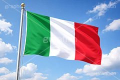 イタリアの国旗,イタリア,イタリアン,国旗,旗,国際,国,象徴,なびく,シンボル,マーク,青空,宣言,政治,首相,首脳,大統領,経済,選挙,president,flag,country,italy,AI生成素材