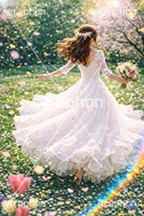 春のウェディング,ウェディング,ウェディングドレス,ドレス,ブーケ,花嫁,春の花畑,春,花畑,草原,公園,スプリング,花,花吹雪,花弁,花びら,桜,さくら,フラワー,花,人物,女性,女,フレア,flare,wedding,bouquet,spring,flower,AI生成素材